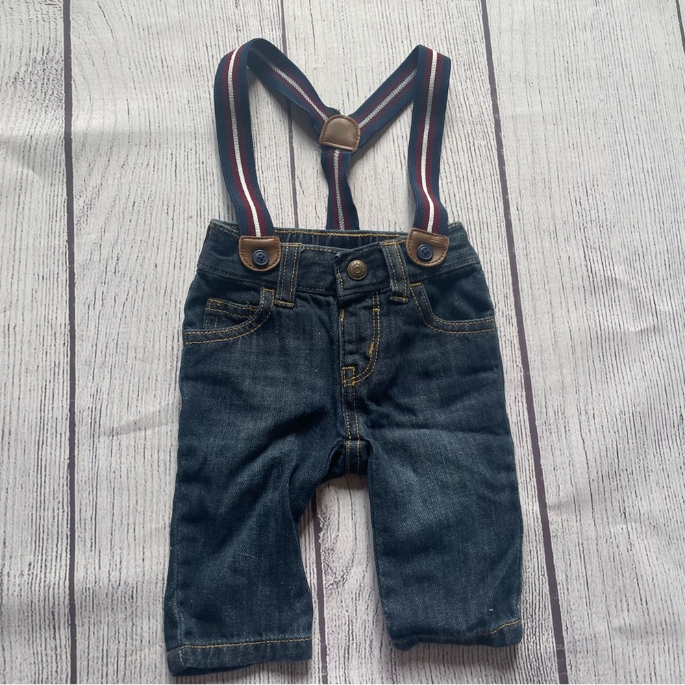 Gymboree Suspender Jeans Size 0-3 months